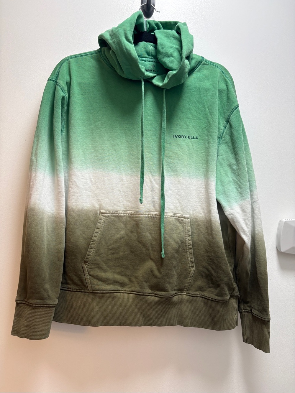 Ivory Ella Green Ombre Pullover Hoodie 100% cotton eco natural materials